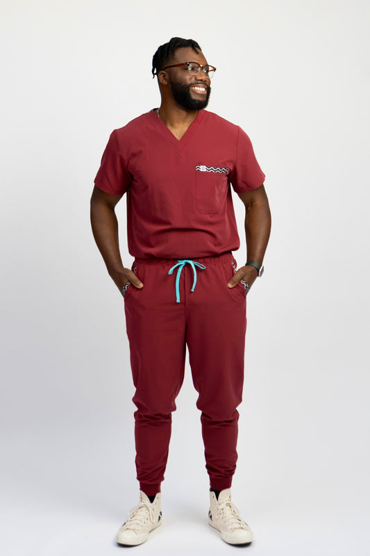 Men's Heritage Scrub Top Uchafo Red