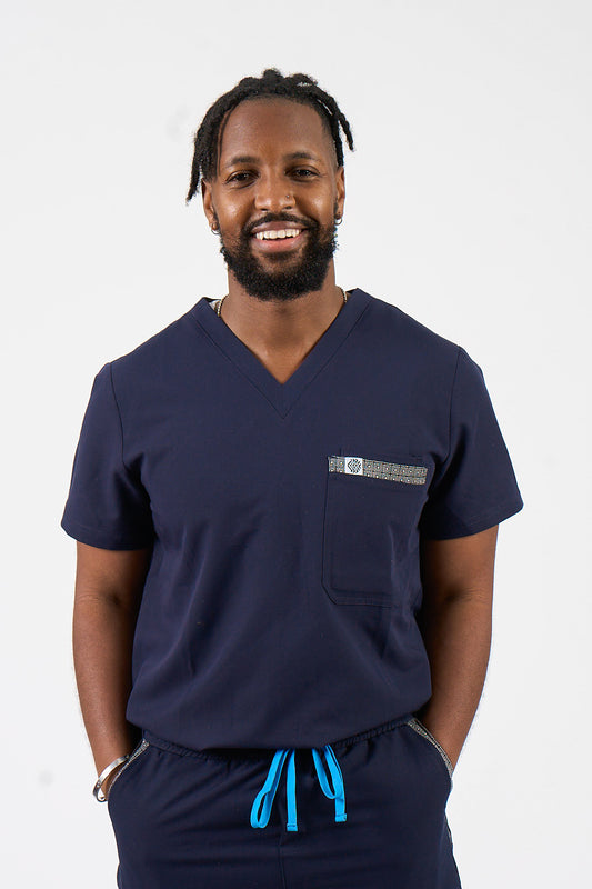 Men's Heritage Scrub Top Giza Navy Blue